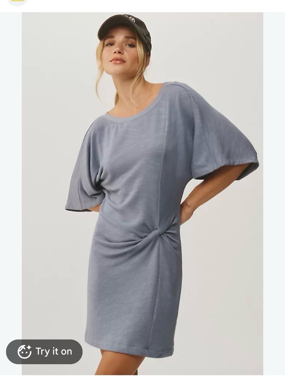 Anthropologie Daily Practice Side Twist Tie Tee Dress Sz Medium